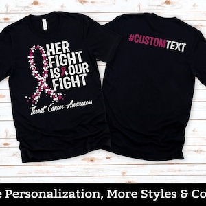 Custom Throat Cancer Awareness Shirt, Her Fight Is Our Fight, Personalized Cancer, Throat Cancer Support Squad, Throat Cancer Fighter TShirt