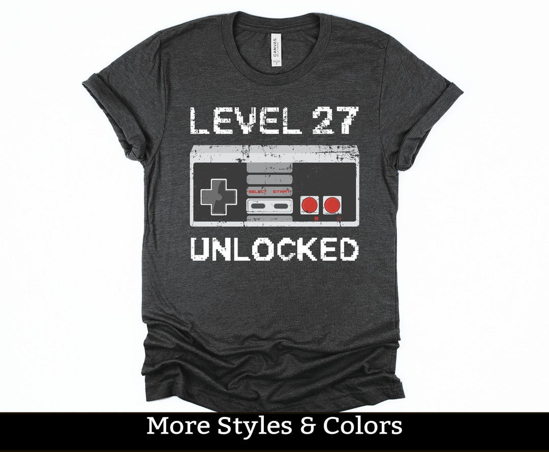 27th Birthday Shirt, 27 Year Old Birthday Gift, Level 27 Unlocked ...