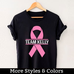 Custom Breast Cancer Awareness Shirt, Personalized Cancer TShirt Pink Ribbon, Breast Cancer Support Squad, Breast Cancer Warrior