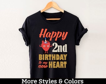 Camisa del segundo aniversario del trasplante de corazón, regalo de sobreviviente de cirugía cardíaca