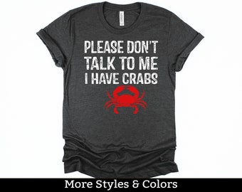 Please Don't Talk To Me I Have Crabs, Inappropriate Humor Shirt / Sweatshirt / Hoodie, Dirty Humor, Adult Humor, Dirty Saying, Dirty Joke