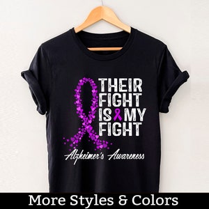Camisa de concientización sobre el Alzheimer, su lucha es mi camiseta de lucha, regalos de Alzheimer, camisas de apoyo a Alz, mes de concientización sobre el Alzheimer