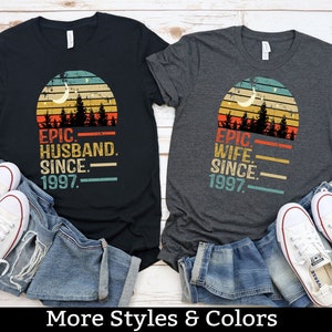 28th Wedding Anniversary Gift For Couple, Epic Husband / Wife Since 1997 Shirt, 28 Year Wedding Anniversary Gifts For Him Her