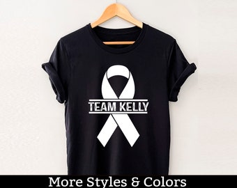 Custom Lung Cancer Awareness Shirt, Personalized Cancer White Ribbon TShirt, Lung Cancer Support Squad, Lung Cancer Fighter Tee Shirts
