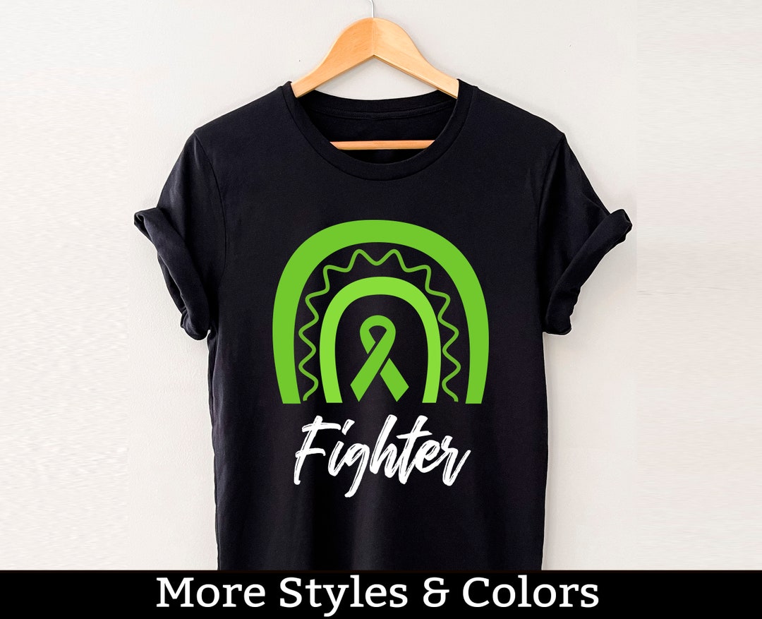 Liver Cancer Awareness Shirt, Fighter Liver Cancer Green Ribbon, Liver ...