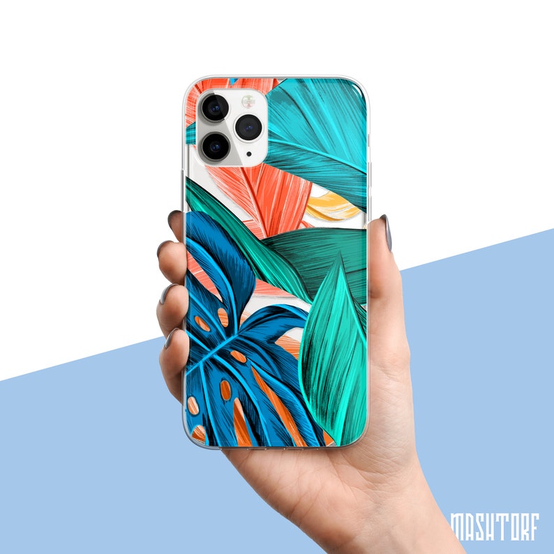 Tropic iPhone 12 Mini Case Leaves iPhone 11 Pro Case Palms iPhone XS Max Case Silicone iPhone 8 Plus Case iPhone XR Case TPU iPhone X Case