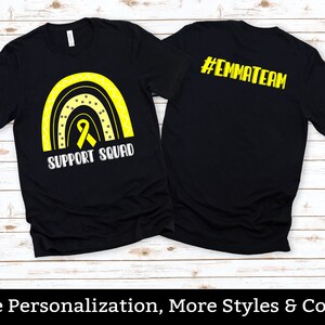 Custom Sarcoma Cancer Awareness Shirt, Personalized Cancer Yellow Ribbon, Sarcoma Support Squad, Sarcoma Cancer Fight Tee