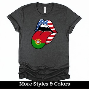 Camicia/felpa/felpa con bandiera portoghese e americana, maglietta con radici portoghesi, camicia metà portoghese e metà americana, orgoglio del Portogallo statunitense
