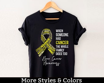 Bone Cancer Awareness Shirt, Family Support, Bone Cancer Warrior Shirts, Support Squad Tee Shirt, Bone Cancer Fighter