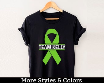 Custom Liver Cancer Awareness Shirt, Personalized Cancer TShirt Green Ribbon, Liver Cancer Support, Liver Cancer Fight, Warrior Tee Shirts