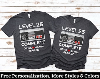 Level 25 Complete 25th Anniversary Gift For Husband Wife Couple 25 Year Wedding Anniversary Gifts For Him Her