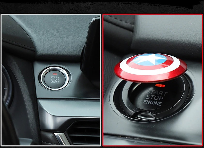 For Renault ZOE Car Engine Start Stop Button Cover Genuine Carbon