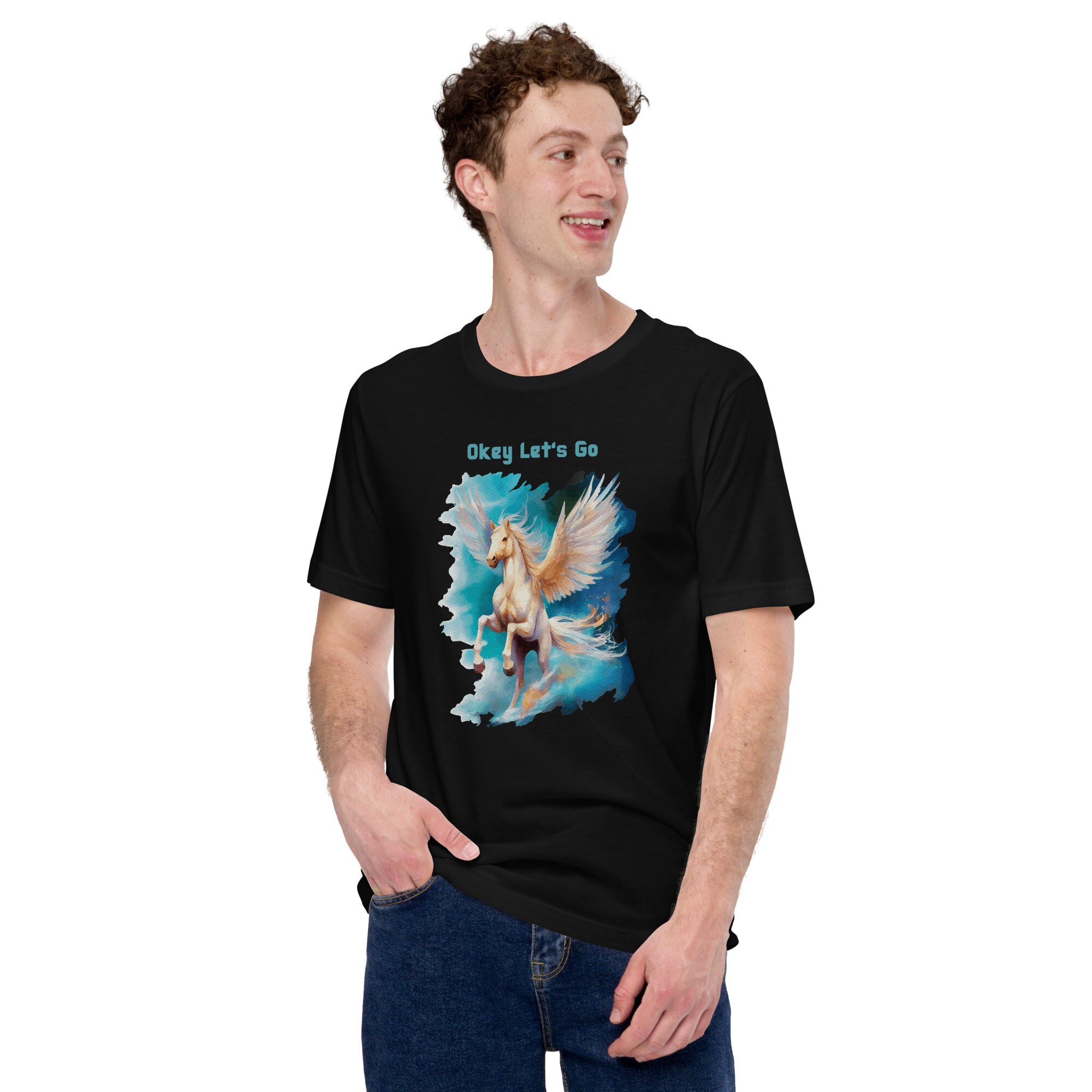 Pegasus Okey Let's Go, Pegas Flying Horse, Fantasy Art Styleunisex T ...