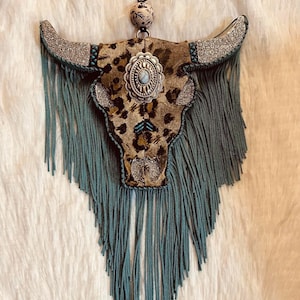 Bull Skull Car Freshie with Fringe