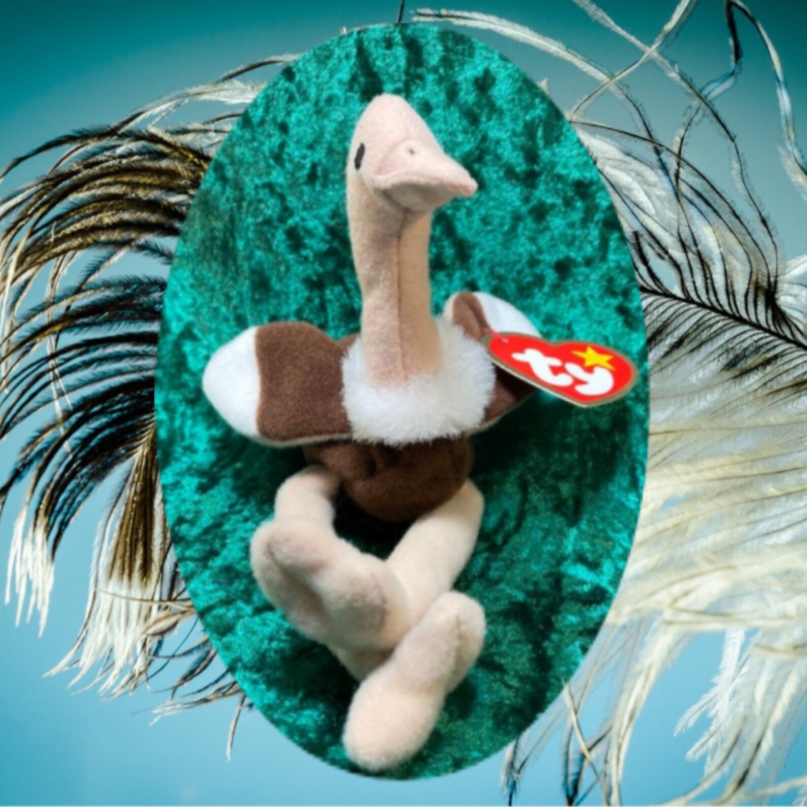 Stretchy the Ostrich Teenie Beanie Baby Etsy