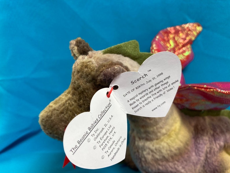 Scorch the Dragon Beanie Baby Tag Errors Etsy
