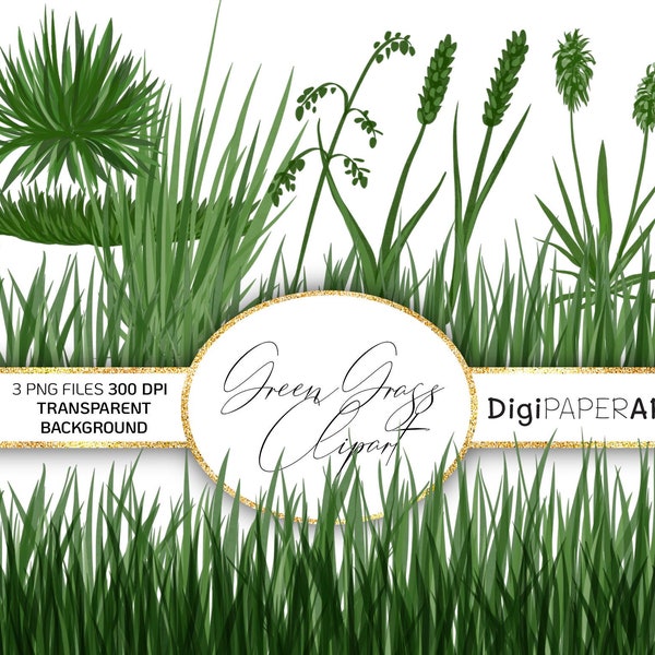 Grass Clipart, Grass Overlay Border, Grass Borders Clipart, Grass Scrapbooking, Spring Clipart, Summer Clipart, DIY Clipart Instant Download