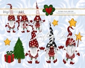 Christmas PNG, Christmas Gnomes, Scandinavian Gnomes Clipart, Nordic Gnomes Clip Art, Graphic PNG Design Elements