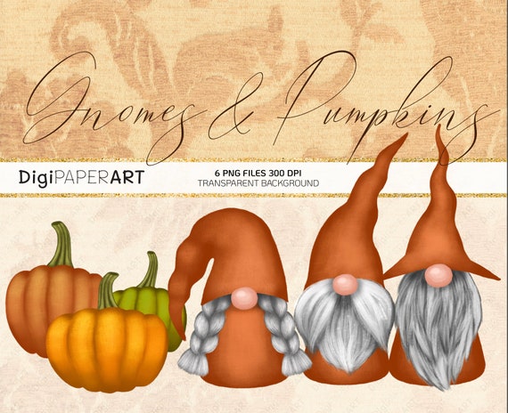 Download Fall Gnomes Clipart Pumpkin Gnome Clip Art Autumn Gnomes Etsy