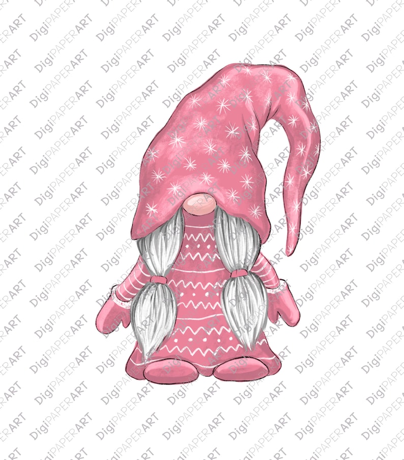 Gnome PNG Pink Gnome Clipart Nordic Gnomes Blush Pink Christmas PNG Tomte Nisse Graphic PNG Design Elements Scandinavian Gnomes Clipart