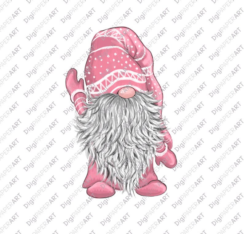 Gnome PNG Pink Gnome Clipart Nordic Gnomes Blush Pink Christmas PNG Tomte Nisse Graphic PNG Design Elements Scandinavian Gnomes Clipart