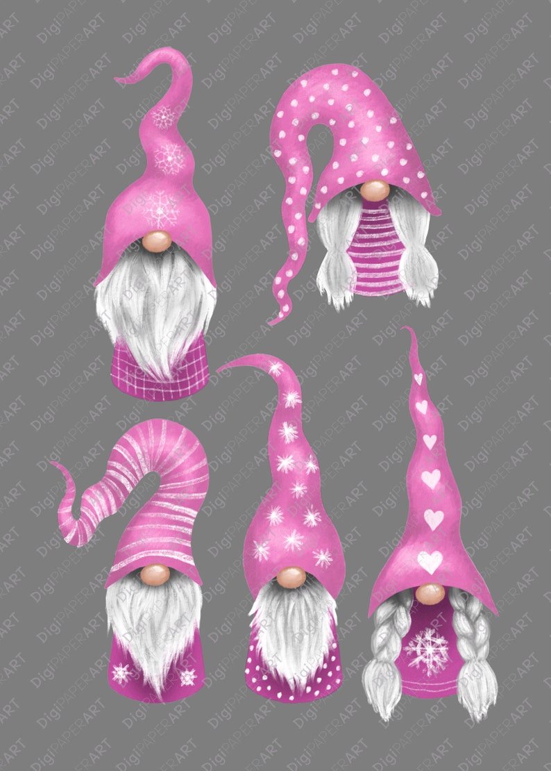 Download Nordic Pink Christmas Gnomes Clipart Nisse Gnomes Clip Art ...