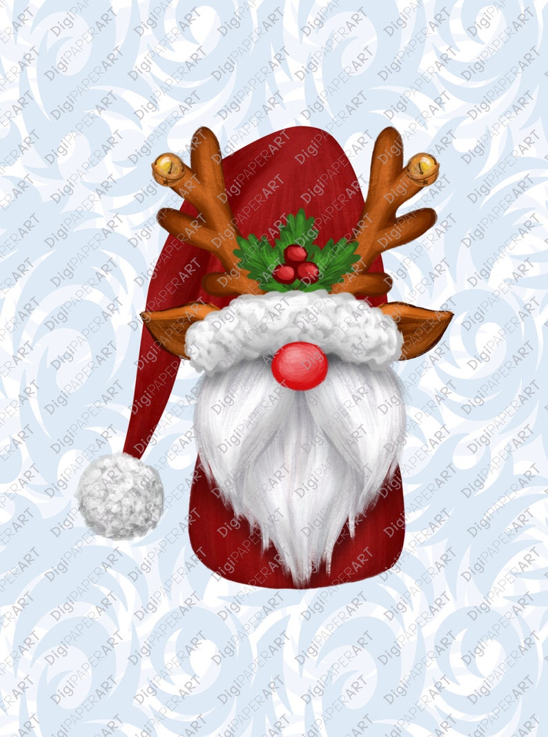 Gnome Reindeer Christmas PNG Clipart Scandinavian Clipart - Etsy