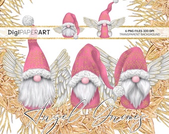 Pink Angel Gnomes, Christmas Wreath PNG Clipart, Scandinavian  Hand Drawn Tomte Nisse Clip Art,  Nordic Gnomes, Graphic PNG Design Elements