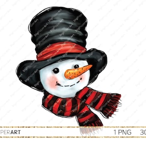 雪だるまの頭 PNG、昇華ダウンロード、クリスマス デザイン、雪だるまのクリップアート、すぐに印刷可能、即時ダウンロード
