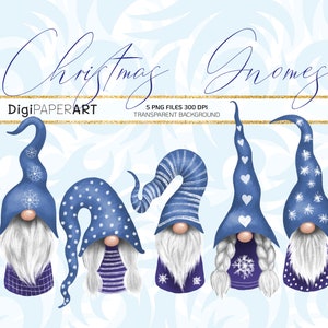 Christmas Gnomes Clipart, Scandinavian Nisse Clip Art, Nordic Christmas Tomte Clipart, Graphic Decoration PNG, Sublimation Design Elements
