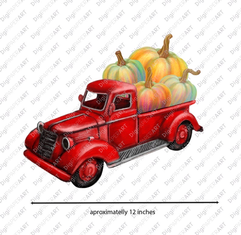 Fall PNG Thanksgiving Red Truck Clipart Barn PNG Farm Etsy