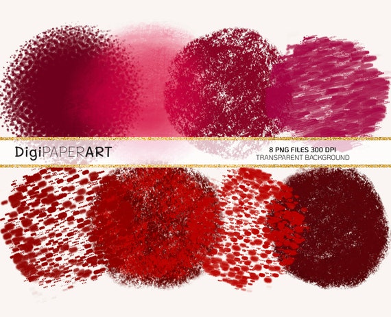 Burgundy Circle Png Clipart Dark Red Paint Brush Strokes Etsy