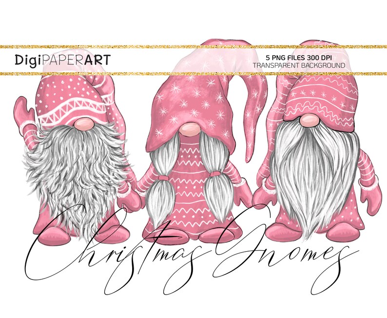 Gnome PNG Pink Gnome Clipart Nordic Gnomes Blush Pink Christmas PNG Tomte Nisse Graphic PNG Design Elements Scandinavian Gnomes Clipart