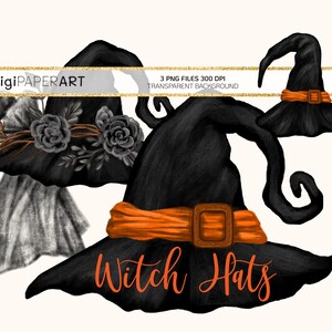 Heks hoeden PNG, Halloween glinsterende Clip Art, hand getekende heksen hoed afdrukbare, Halloween heks hoeden illustratie, sublimatie grafisch ontwerpelementen