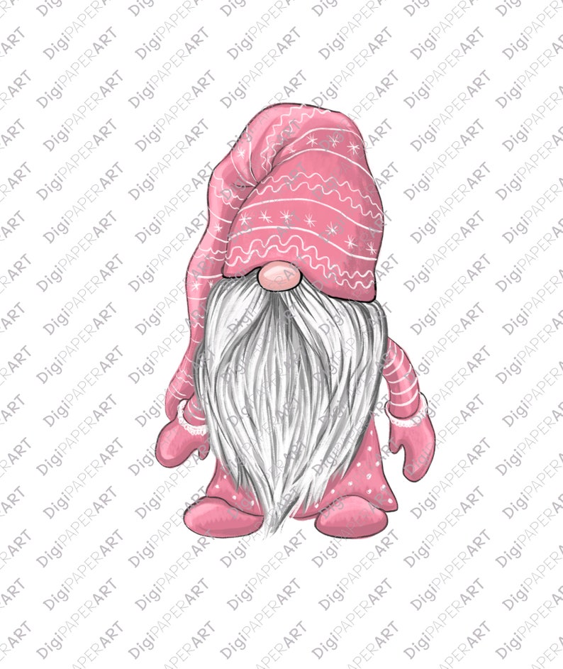 Gnome PNG Pink Gnome Clipart Nordic Gnomes Blush Pink Christmas PNG Tomte Nisse Graphic PNG Design Elements Scandinavian Gnomes Clipart