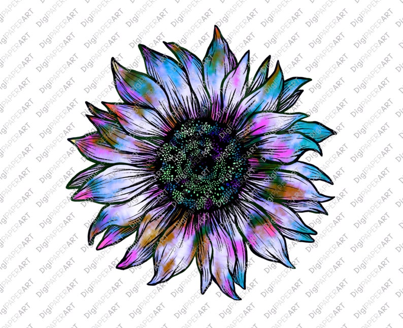 Download Tie dye Sunflower PNG Fall Sunflower Clipart Sublimation ...