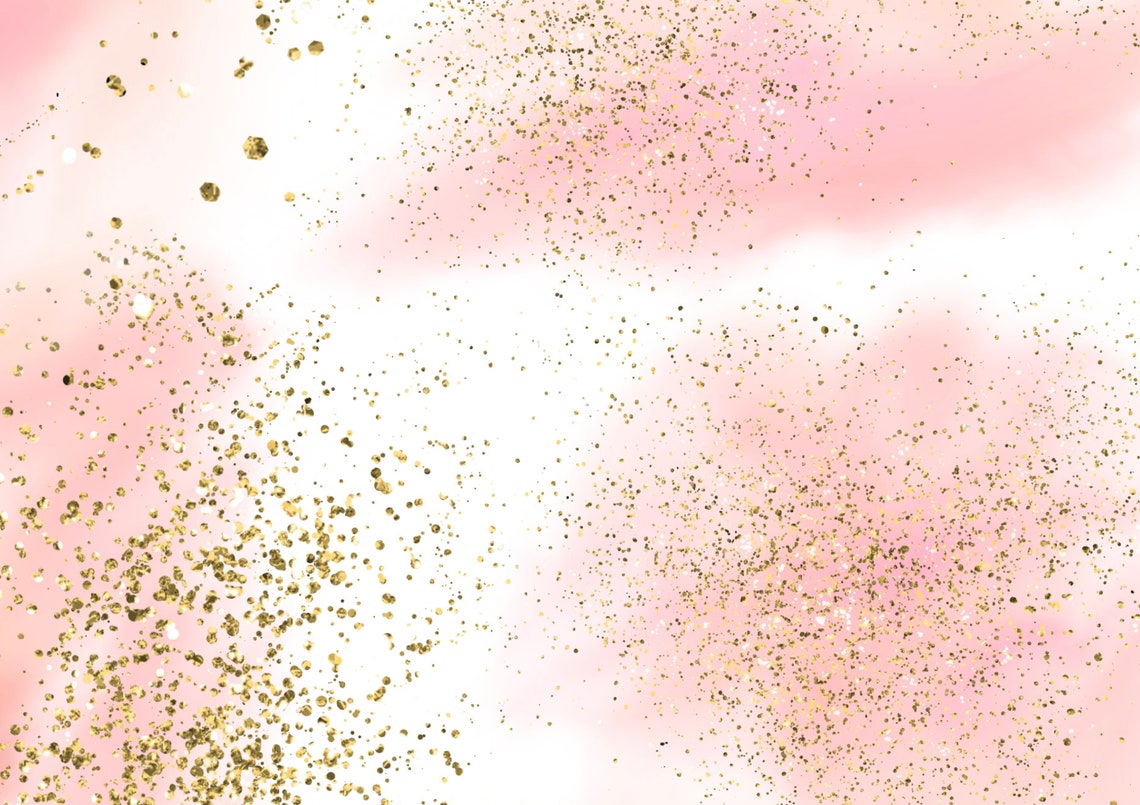 Pink Gold Glitter PNG Pink Watercolor Backgrounds Splatter | Etsy