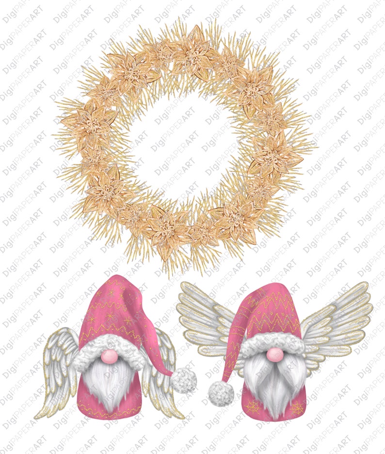 Download Bundle Christmas Angel Gnomes PNG Pink Blue Teal Gnomes | Etsy
