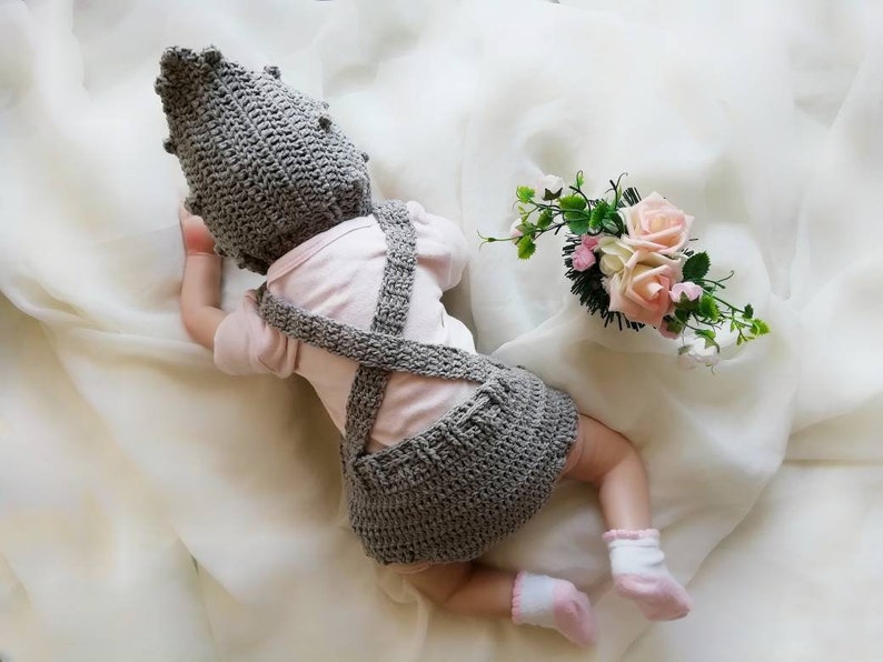 Newborn boy romper newborn photo prop toddler girl clothes baby bonnet baby boy clothes Easter outfit toddler shorts baby pixie bonnet