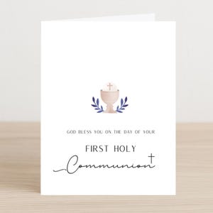 Printable First Communion Greeting Card – Digital Download | Catholic Sacrament Keepsake | Personalized Religious Celebration Card