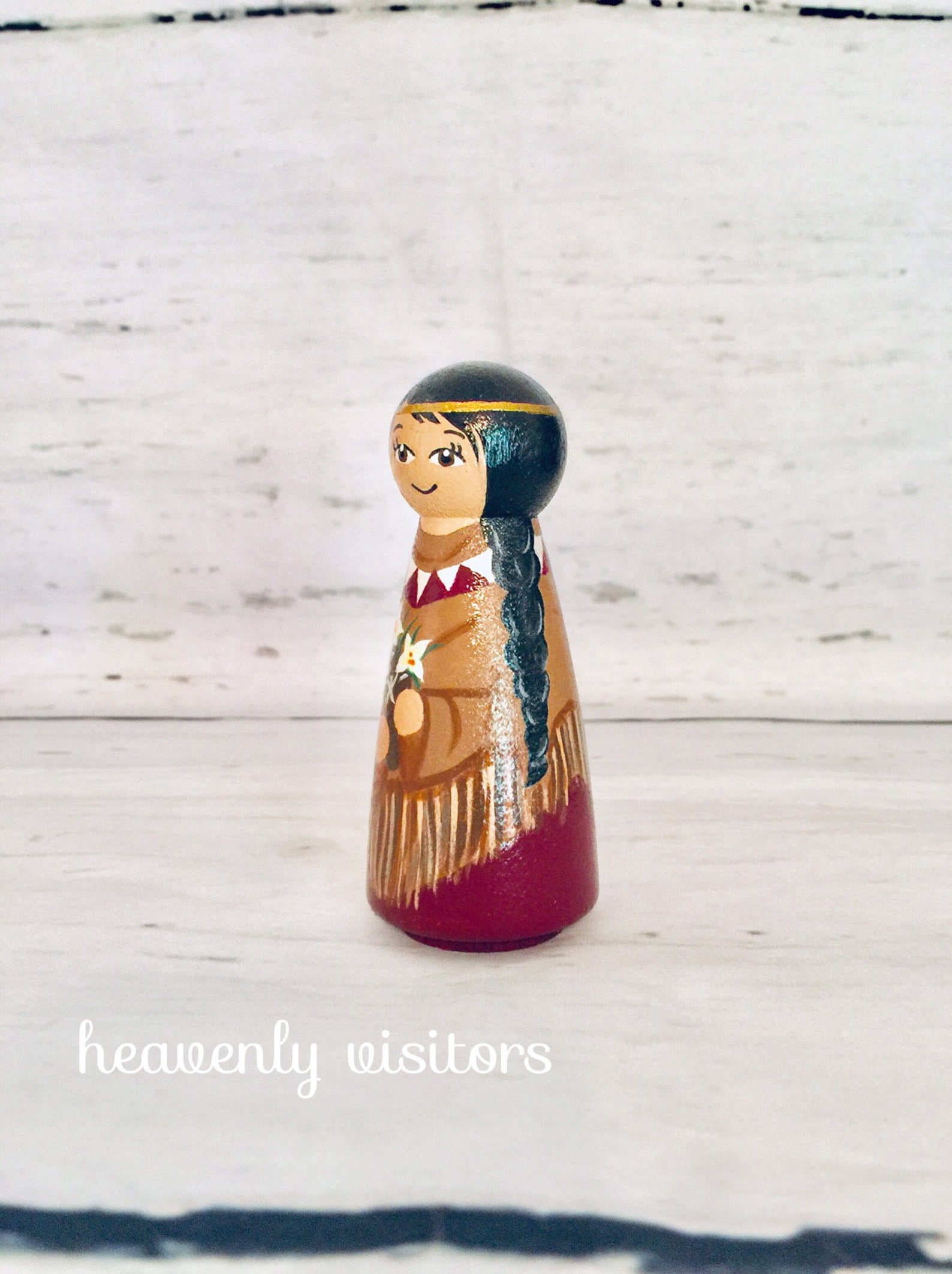 Saint Kateri Tekakwitha Lily Of The Mohawks Wooden Peg Doll Etsy