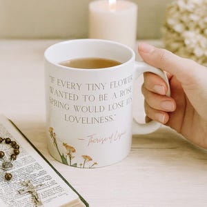 St. Therese of Lisieux Mug: Catholic Coffee Cup, Little Flower Gift