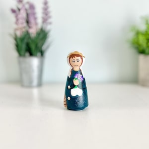 St. Abigail Peg Doll – Catholic Saint Gift for Beekeepers, First Communion, Confirmation, Baptism, Easter Basket, Prayer Altar Decor