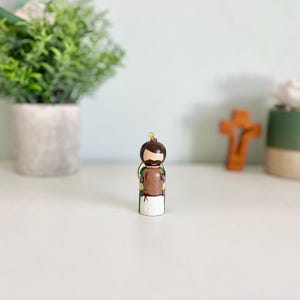 Saint Joseph Peg Doll Keychain | Catholic Confirmation Gift | Patron of Fathers & Workers | RCIA, Baptism, First Communion Gift