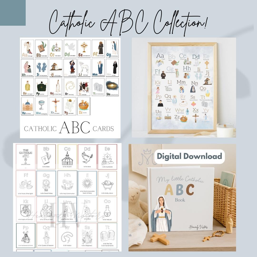Abc Digital Paper Catholic ABC Digital Bundle: Homeschool Learning Set (PDF Download - Etsy