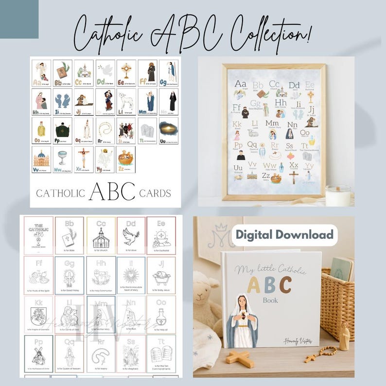 Catholic ABC Digital Bundle: Homeschool Learning Set (PDF Download - Etsy