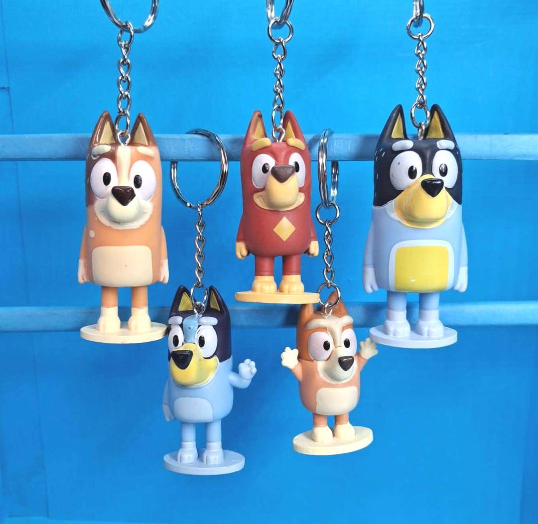 Bluey Figure Keyrings - Etsy UK