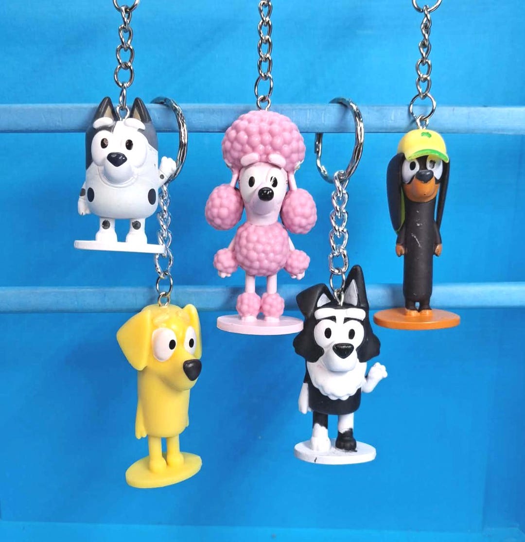 Bluey Figure Keyrings - Etsy UK