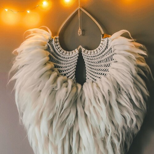 Large Macrame Angel Wings Wall Hanging XL Etsy