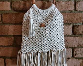 Sac au crochet macramé / sac fourre-tout au crochet macramé / sac à corps croisé en macramé